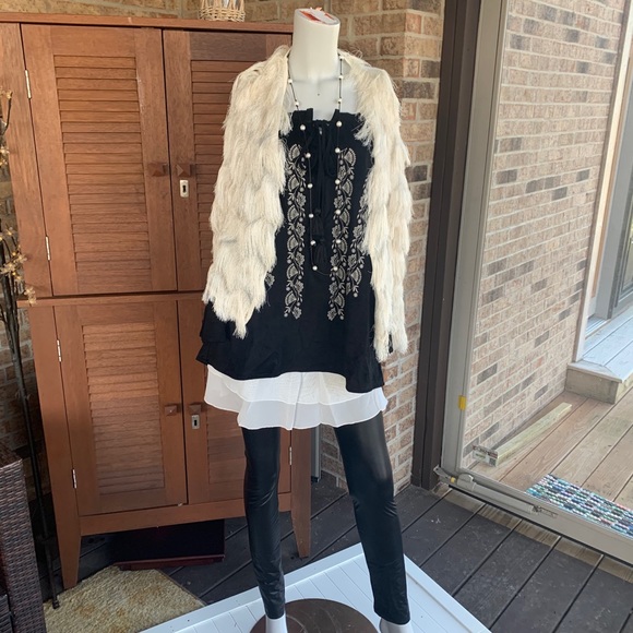 Ivory Chiffon Trim Top/Shirt/Tank Extender NWT - Picture 5 of 11